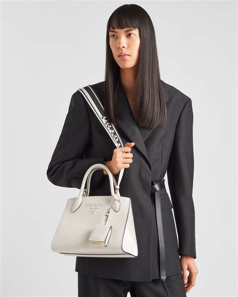 prada monochrome bag price|White Prada Monochrome Small Saffiano Bag .